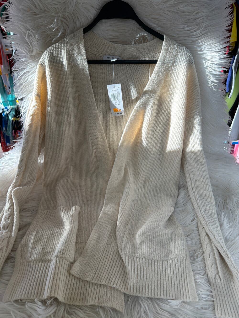 Hooked Up Plush Cardigan Women-Size Small